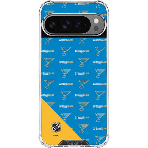 NHL St. Louis Blues Pattern Google Pixel 10 Pro XL Clear Case
